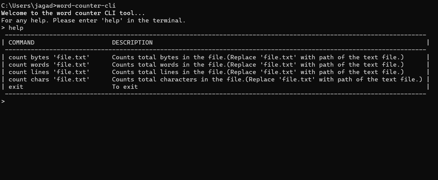 Word Counter CLI
